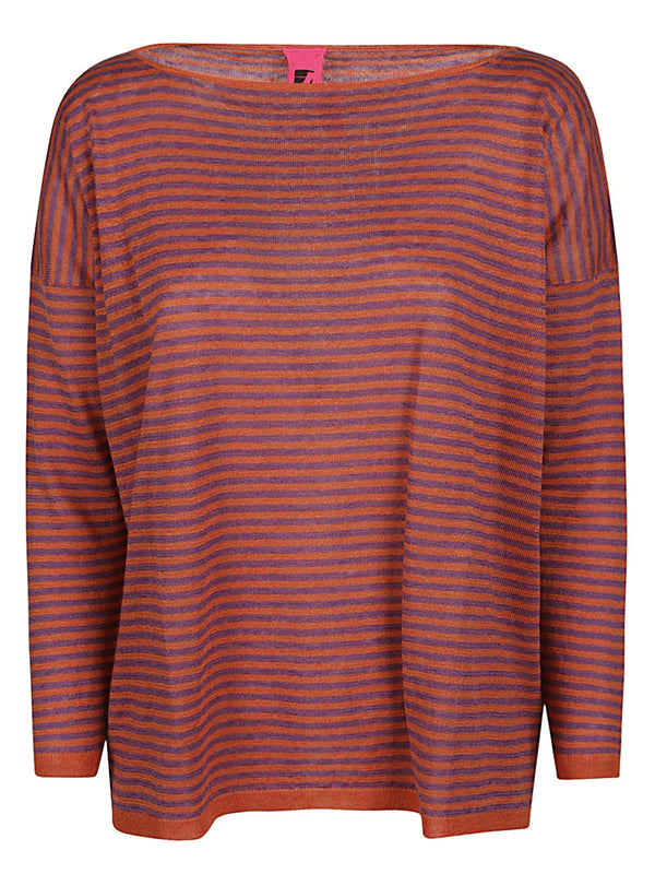 Alessandro Aste Alessandro Aste Boat neck striped linen sweater