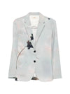 Printed single-breasted blazer jacket