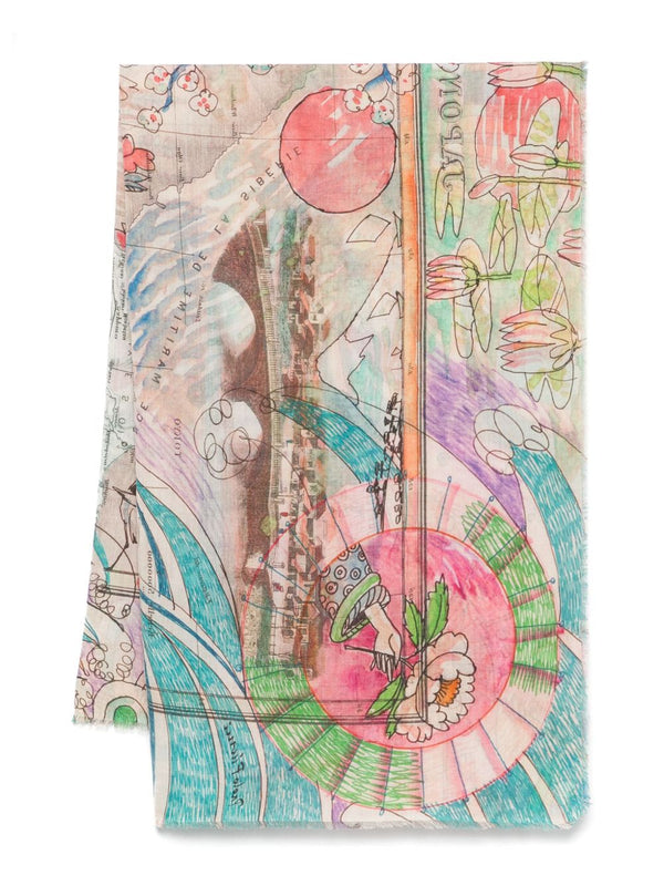 Faliero Sarti Faliero Sarti Japan Printed Stole In Collaboration With Paolo Fiumi