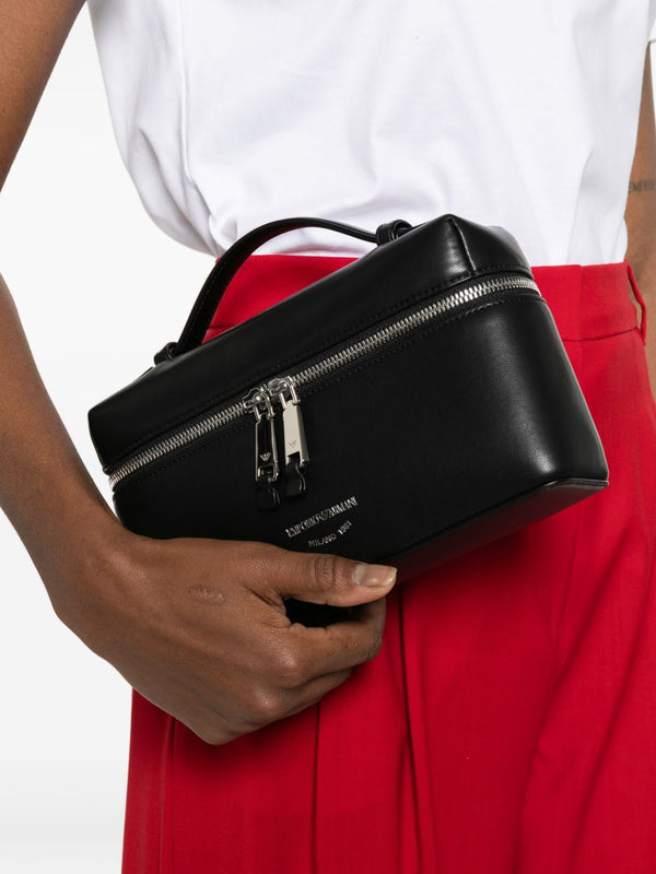 Emporio Armani Emporio Armani Nappa Leather Shoulder Vanity Case