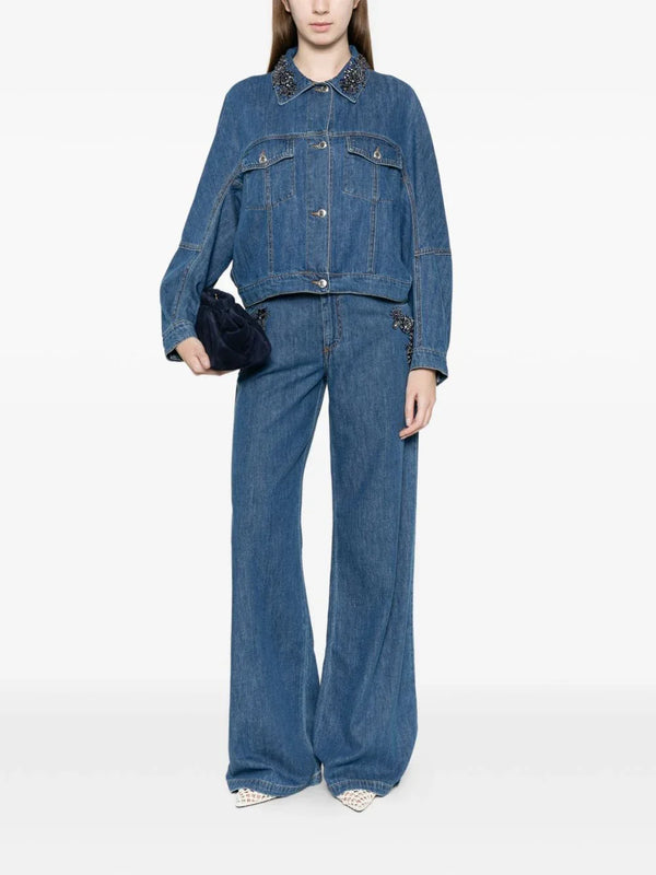 Ermanno Firenze Ermanno Firenze Embroidered denim jacket