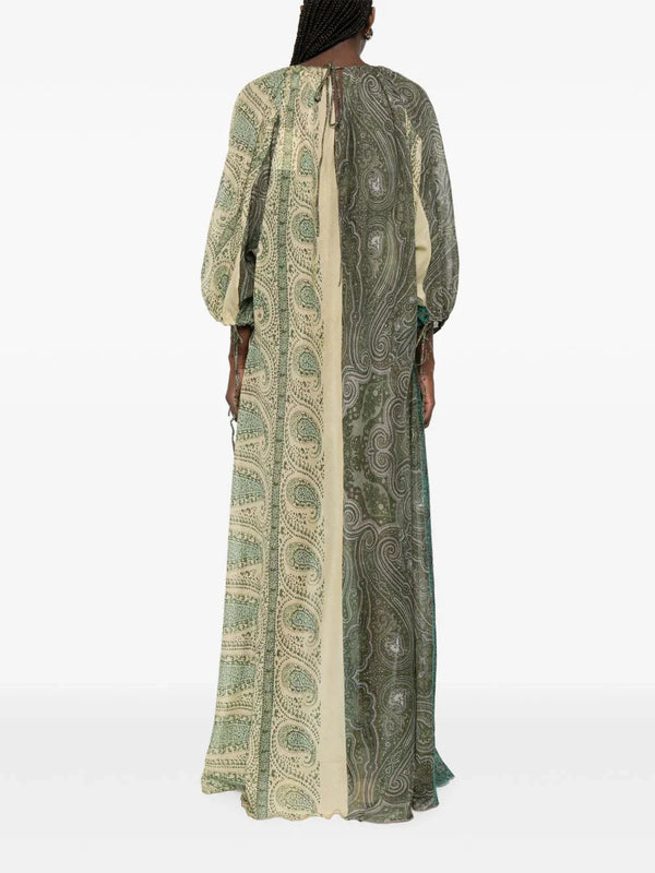Pierre Louis Mascia Pritned cotton and silk dress