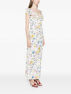 Alice + Olivia Alice + Olivia V-neck ruffles slit Tara printed long dress