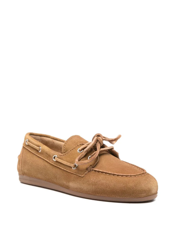 032C 032C Silk & Nylon Leather boat loafers