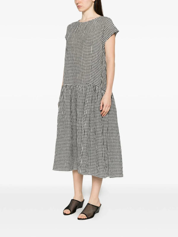 Apuntob Apuntob Checked Cotton Midi Dress