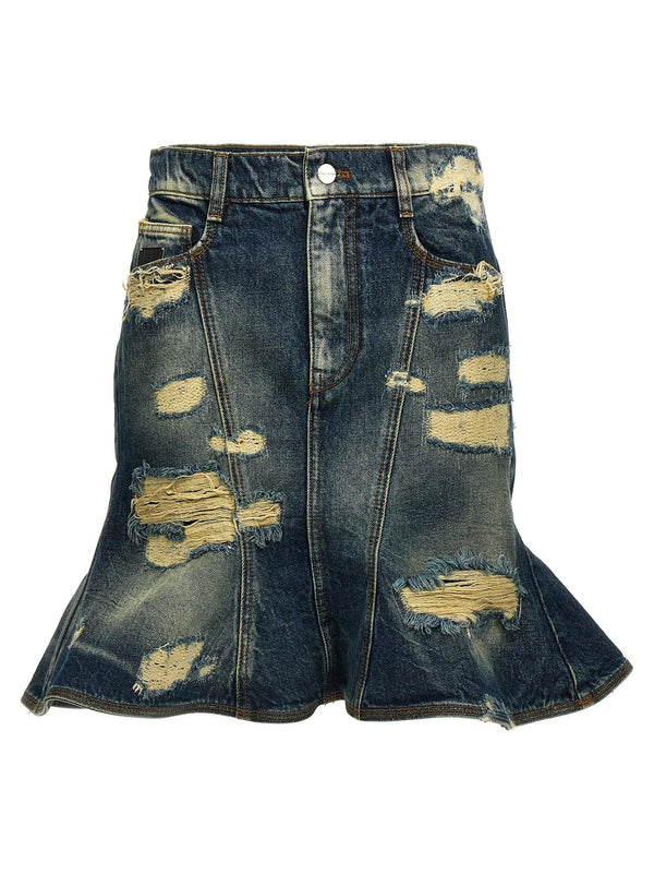 Marc Jacobs Marc Jacobs The Rip And Repair Straight Jean Skirt