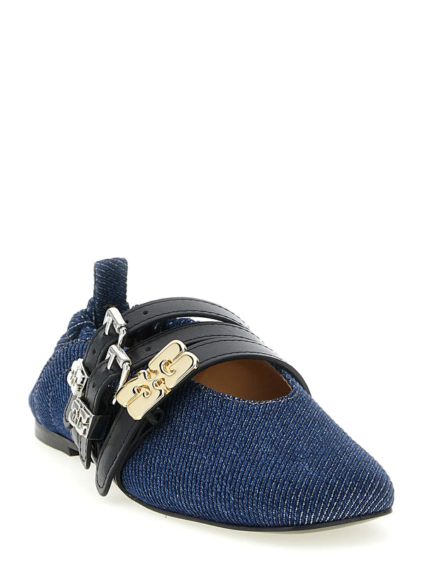 Ganni Ganni Sue Triple Ballet Flats