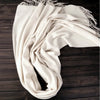 100% Wool Winter Scarf for Women – White White Big 70cm 100% Wool Winter Scarf for Women – White