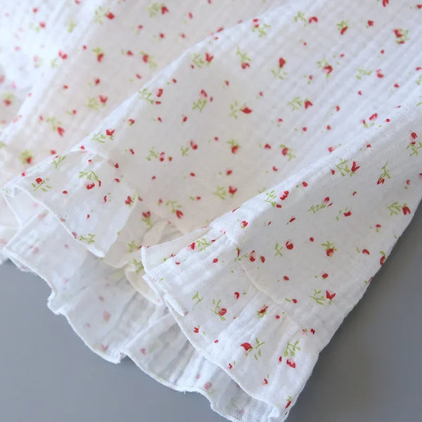 Women’s Cotton Gauze Pajama Set – Sleeveless Summer Sleepwear Women’s Cotton Gauze Pajama Set