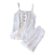 Women’s Cotton Gauze Pajama Set – Sleeveless Summer Sleepwear white Women’s Cotton Gauze Pajama Set