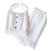 Women’s Cotton Gauze Pajama Set – Sleeveless Summer Sleepwear Women’s Cotton Gauze Pajama Set