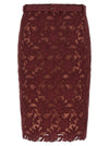 Self-Portrait Self-Portrait Burgundy Guipure Lace Midi Skirt