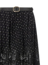 Self-Portrait Self-Portrait Self Portrait Black And Gold Chiffon Lace Maxi Skirt
