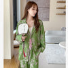 Women’s Satin Floral Pajama Set – 2-Piece Lounge Wea Women’s Satin Floral Pajama Set
