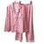 Women’s Pink Striped 2PCS Satin Pajama Set Pink Stripe Pink Striped 2PCS Satin Pajama Set