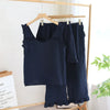 Women’s 3-Piece Cotton Pajama Set – Sleeveless Summer navy Women’s 3-Piece Cotton Pajama Set