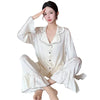 Silk Satin Women's Pajama Set White Silk Satin Women's Pajama Set