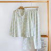 Women’s Cotton Pajama Set – Summer Lapel Sleepwear Women’s Cotton Pajama Set