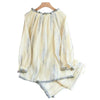 Women’s Cotton Crepe Lace Pajama Set – Autumn Sleepwear Women’s Cotton Crepe Lace Pajama Set