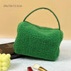Winter Cosmetic Pouch Green Fluffy Travel Cosmetic Bag