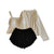 Modal Lace 3-Piece Pajama Set white2 black Modal Lace 3-Piece Pajama Set