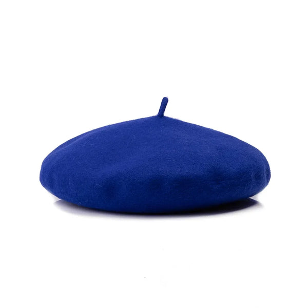 Unisex Wool Beret – Large Winter Hat Klein blue L 58-60cm Unisex Wool Beret – Large Winter Hat