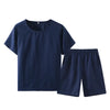 2-Piece Linen Pajama Set Navyblue Men 2-Piece Linen Pajama Set
