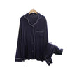 Modal Sleep Wear Women Pajamas Set Long-sleeved Long Trousers Women Home Clothes Plus Size Two-piece Suit for Homewear Blue