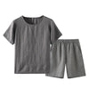 2-Piece Linen Pajama Set Gray Men 2-Piece Linen Pajama Set