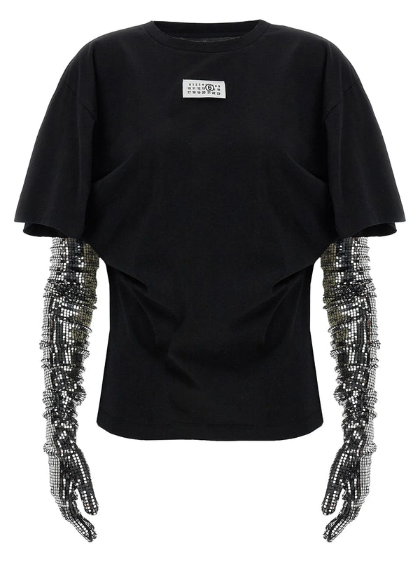 Mm6 Maison Margiela Sequin Gloves T-shirt