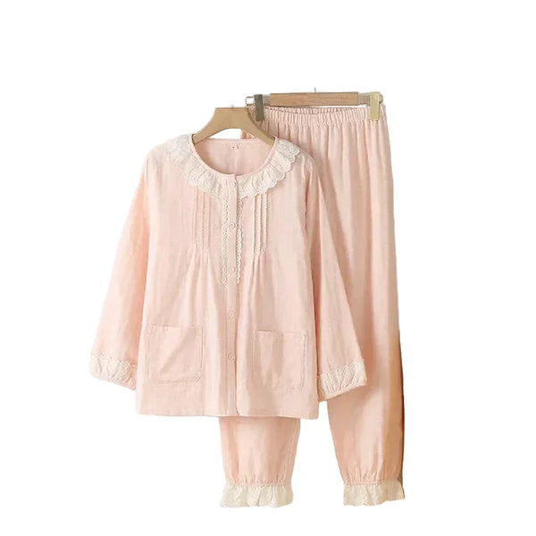 Women’s 2-Piece Cotton Pajama Set – Loose Nightwear Women’s 2-Piece Cotton Pajama Set