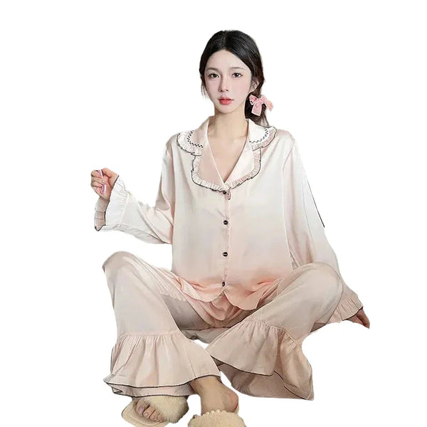 Silk Satin Women's Pajama Set Pink Silk Satin Women's Pajama Set
