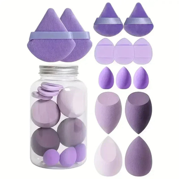 Makeup Sponge Set 14Pcs Purple in box Makeup Sponges