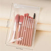 Soft Fluffy Makeup Brush Set 8PCS Coral red-Mini Makeup Brushes Set
