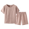 2-Piece Linen Pajama Set Pink Women 2-Piece Linen Pajama Set