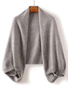 100% Wool Knitted Cape Shawl Light Grey 100% Wool Knitted Cape Shawl