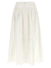 Self-Portrait Self-Portrait Self Portrait White Cotton Embroidered Midi Skirt Skirts