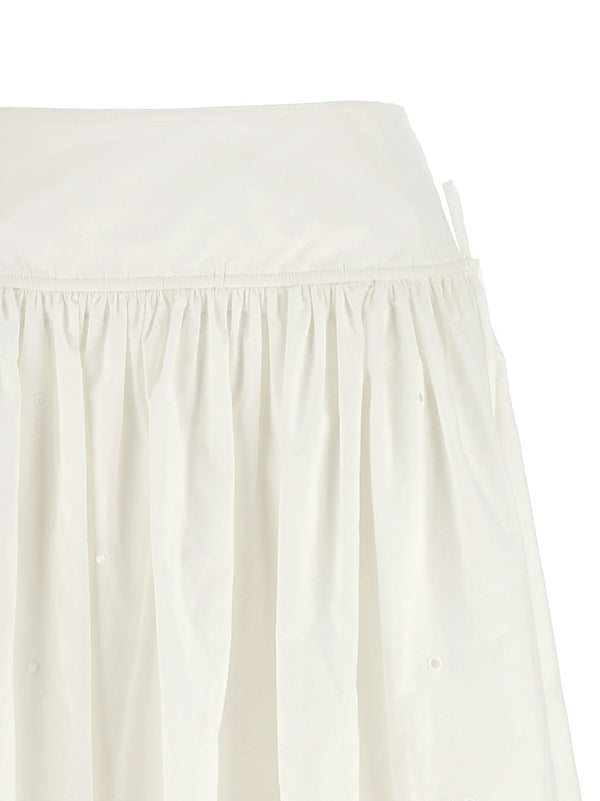 Self-Portrait Self-Portrait Self Portrait White Cotton Embroidered Midi Skirt Skirts