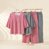 Cotton Plaid 3/4 Sleeve Pajama Set Cotton Plaid 3/4 Sleeve Pajama Set