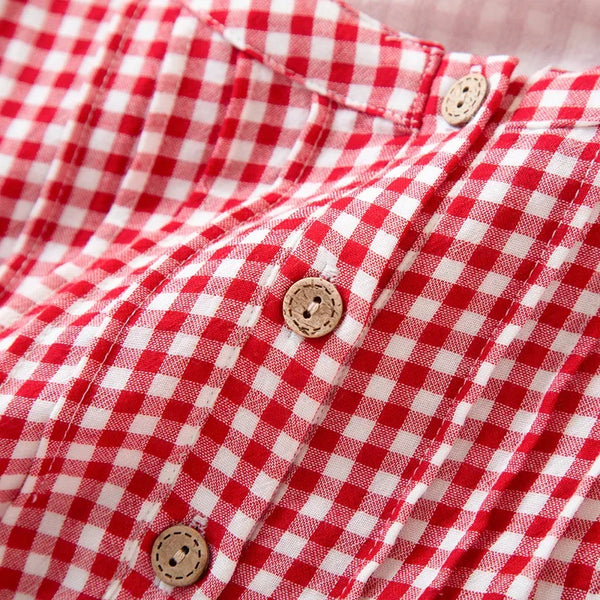 Cotton Plaid 3/4 Sleeve Pajama Set Cotton Plaid 3/4 Sleeve Pajama Set