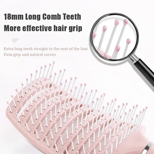 Wide Tooth Detangling Brush for Wet & Curly Hair - Bellezzawow