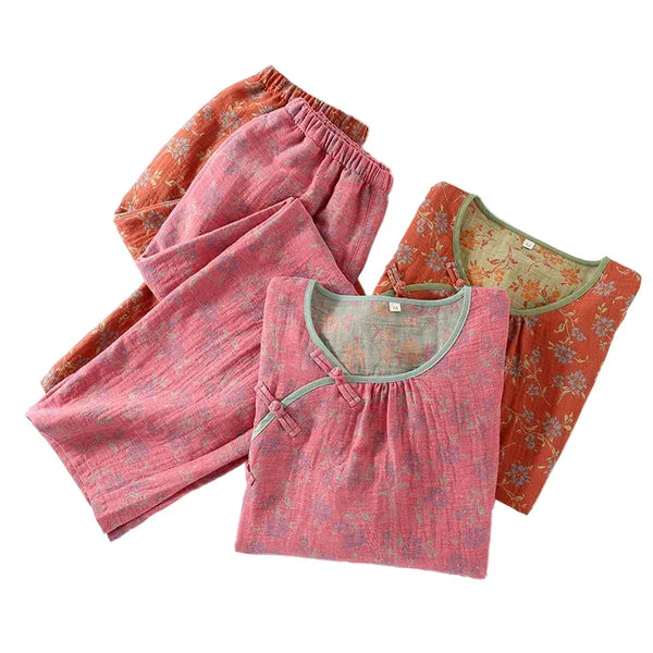 Women’s 2-Piece Cotton Pajama Set – Autumn Sleepwear Women’s 2-Piece Cotton Pajama Set