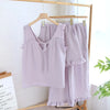 Women’s 3-Piece Cotton Pajama Set – Sleeveless Summer Women’s 3-Piece Cotton Pajama Set
