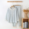 Women’s 2-Piece Cotton Pajama Set – Loose Nightwear blue Women’s 2-Piece Cotton Pajama Set