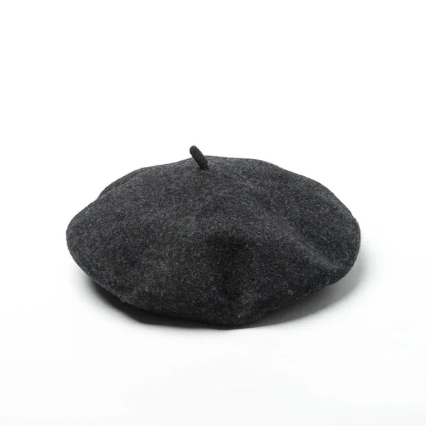 Unisex Wool Beret – Large Winter Hat Deep hemp grey L 58-60cm Unisex Wool Beret – Large Winter Hat
