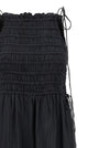 Ganni Ganni Black Smock Tie Dress